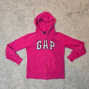 ★💗Gap Hoodie Women S Pink Full Zip Sweatshirt Fleece Spellout Cotton Blend Pre